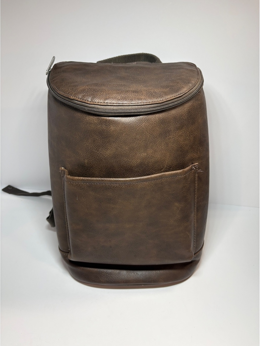 Thirty-One Brown Insulated Backpack Cooler Bag Faux Leather Adjustable Straps